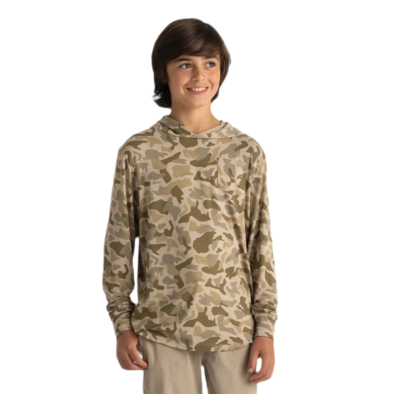 Free Fly Apparel 03. KIDS|BABY - KIDS - KIDS TOPS Youth Bamboo Shade Hoody BARRIER ISLAND CAMO