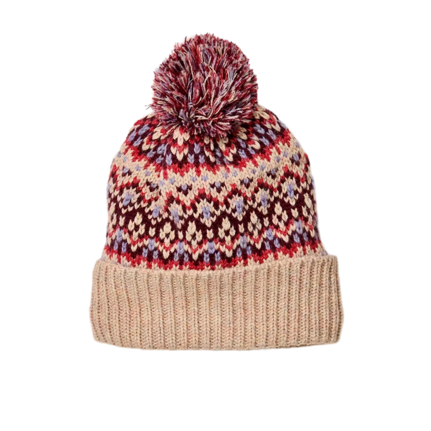 Free People 11. HATS - HATS WINTER - HATS WINTER Women's First Frost Fairisle Pom Pom Beanie 1103 IVORY OS