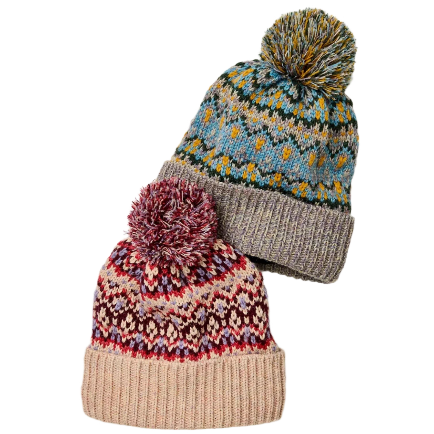 Free People 11. HATS - HATS WINTER - HATS WINTER Women's First Frost Fairisle Pom Pom Beanie 1103 IVORY OS