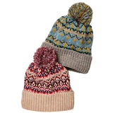 Free People 11. HATS - HATS WINTER - HATS WINTER Women's First Frost Fairisle Pom Pom Beanie 1103 IVORY OS