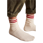 Free People 06. SOCKS - WOMENS SOCKS - WOMENS SOCKS GIFT Women's Jackson Cozy Stripe Socks 6600 CLASSIC RED OS