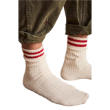 Free People 06. SOCKS - WOMENS SOCKS - WOMENS SOCKS GIFT Women's Jackson Cozy Stripe Socks 6600 CLASSIC RED OS