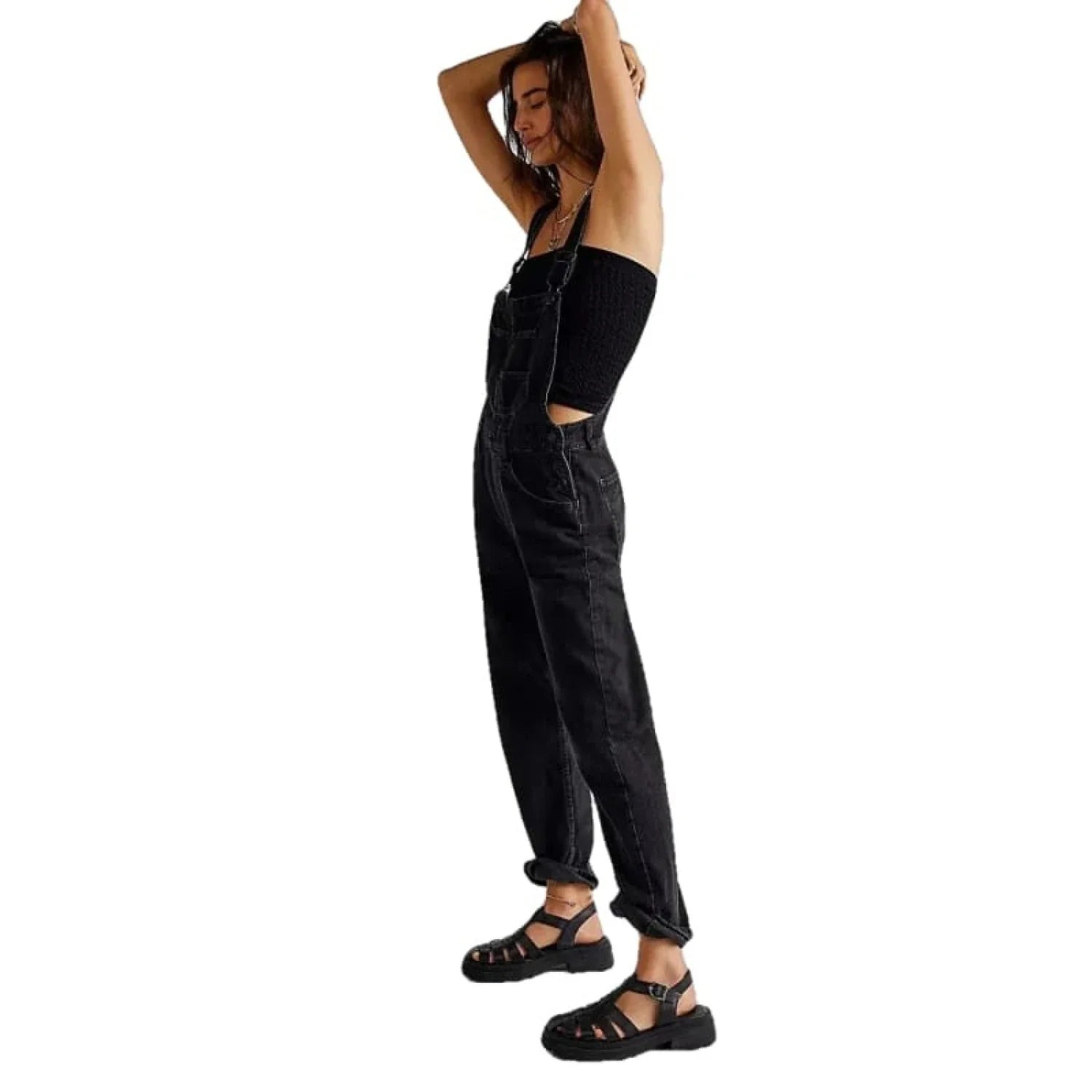 Free People 02. WOMENS APPAREL - WOMENS DRESS|SKIRT - WOMENS JUMPERS Women's Ziggy Denim Overall MINERAL BLACK