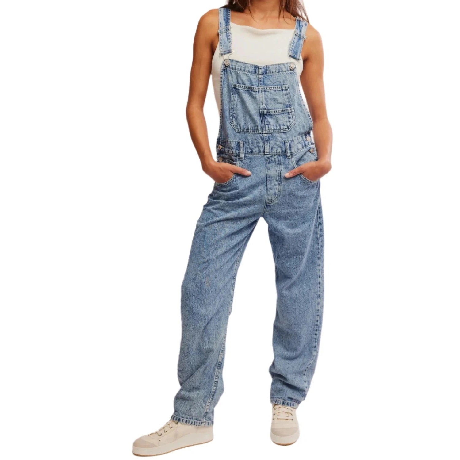 Free People 02. WOMENS APPAREL - WOMENS DRESS|SKIRT - WOMENS JUMPERS Women's Ziggy Denim Overall POWDER BLUE