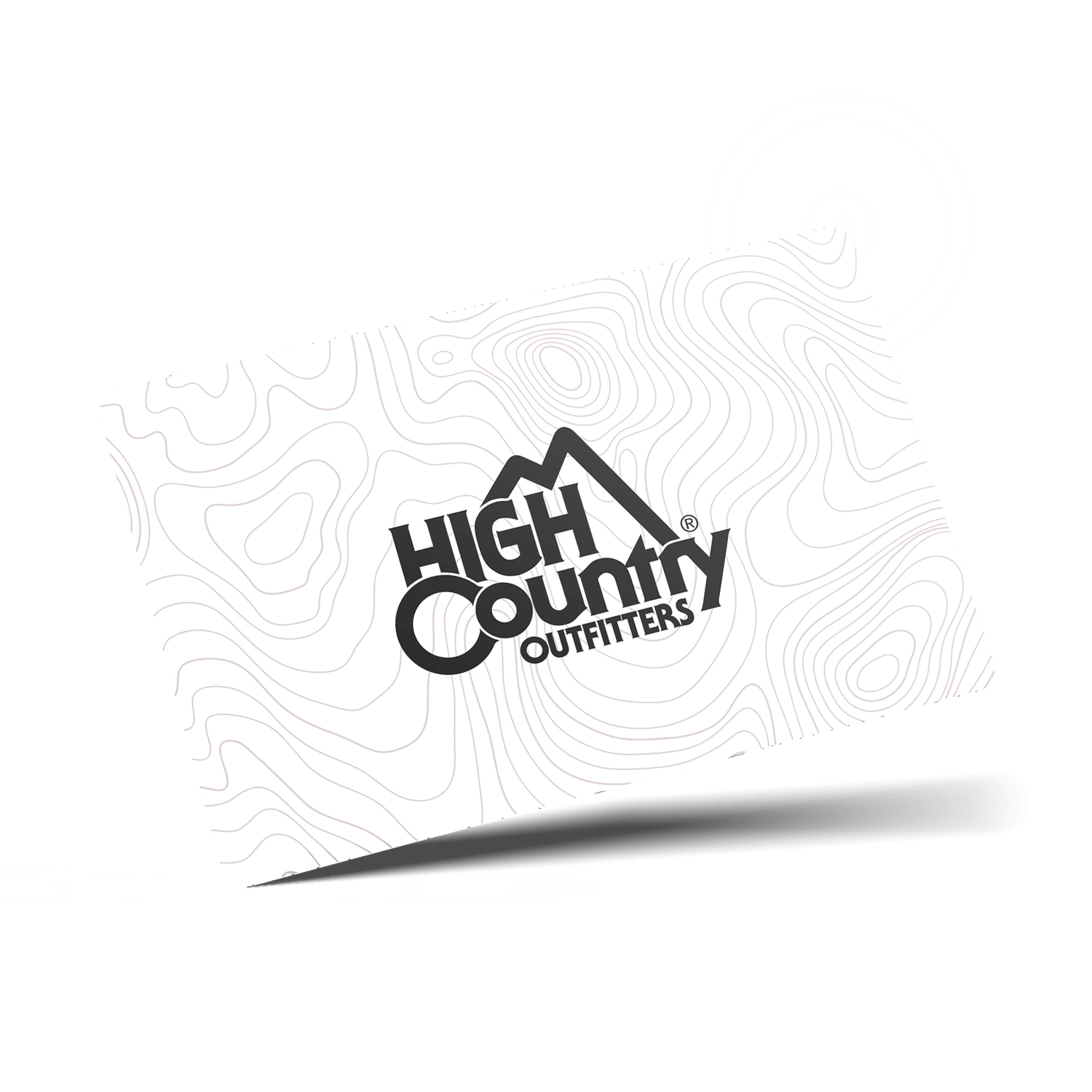 White map with 'High Country Outfitters' logo on a green background