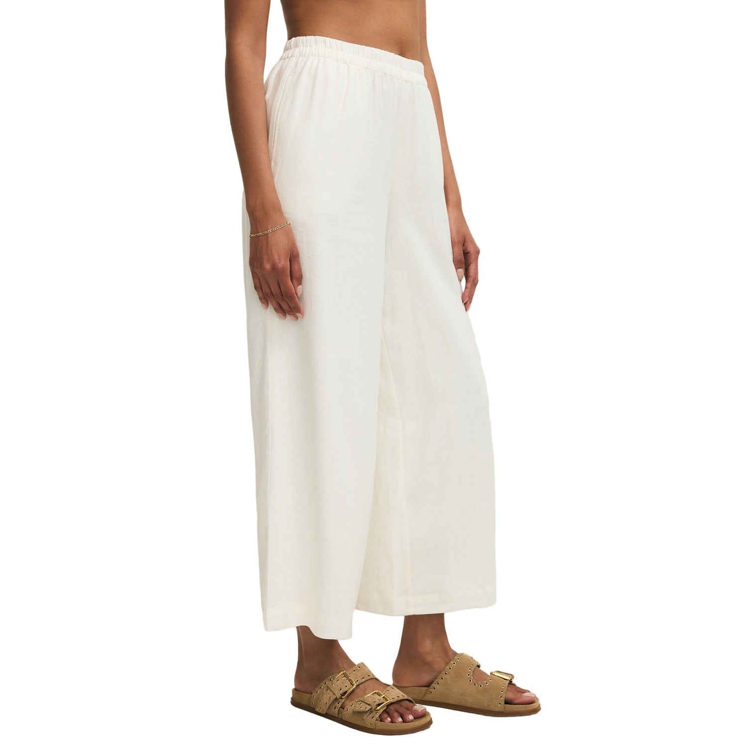 Z Supply 02. WOMENS APPAREL - WOMENS PANTS - WOMENS PANTS CASUAL Women's Scout Linen Pant WHT WHITE