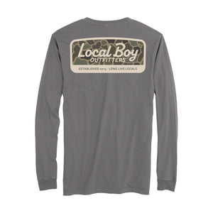 Men's Brush Camo Mark Long Sleeve Tee Local Boy Outfitters - GRY GRAY