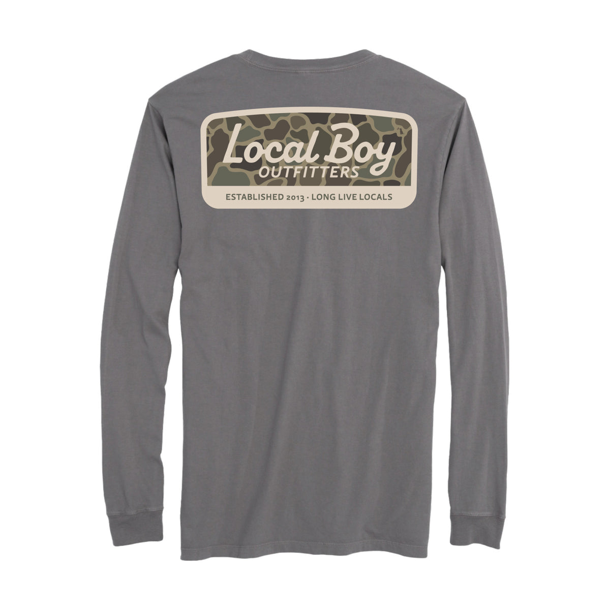Men's Brush Camo Mark Long Sleeve Tee Local Boy Outfitters - GRY GRAY