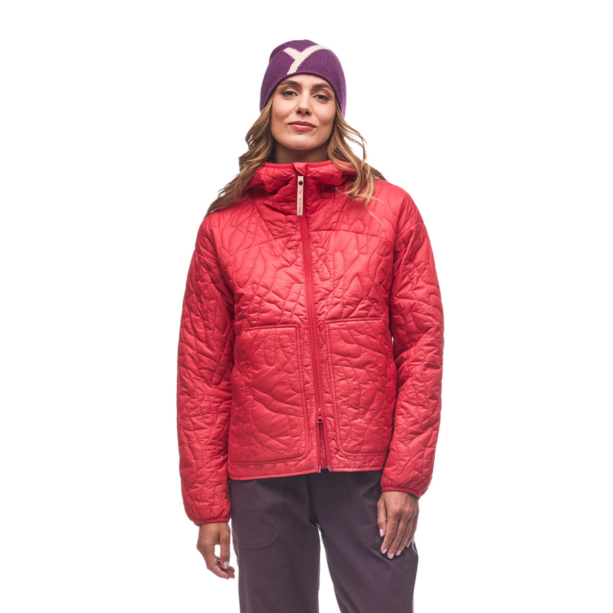 Women's Estil Jacket in Tomato, on model front