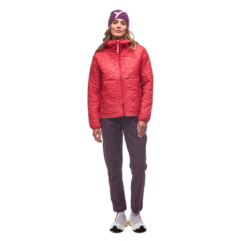 Women's Estil Jacket in Tomato, on model full length