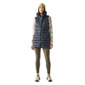 Women's Kapa II Down Insulated Vest in Black, on model front