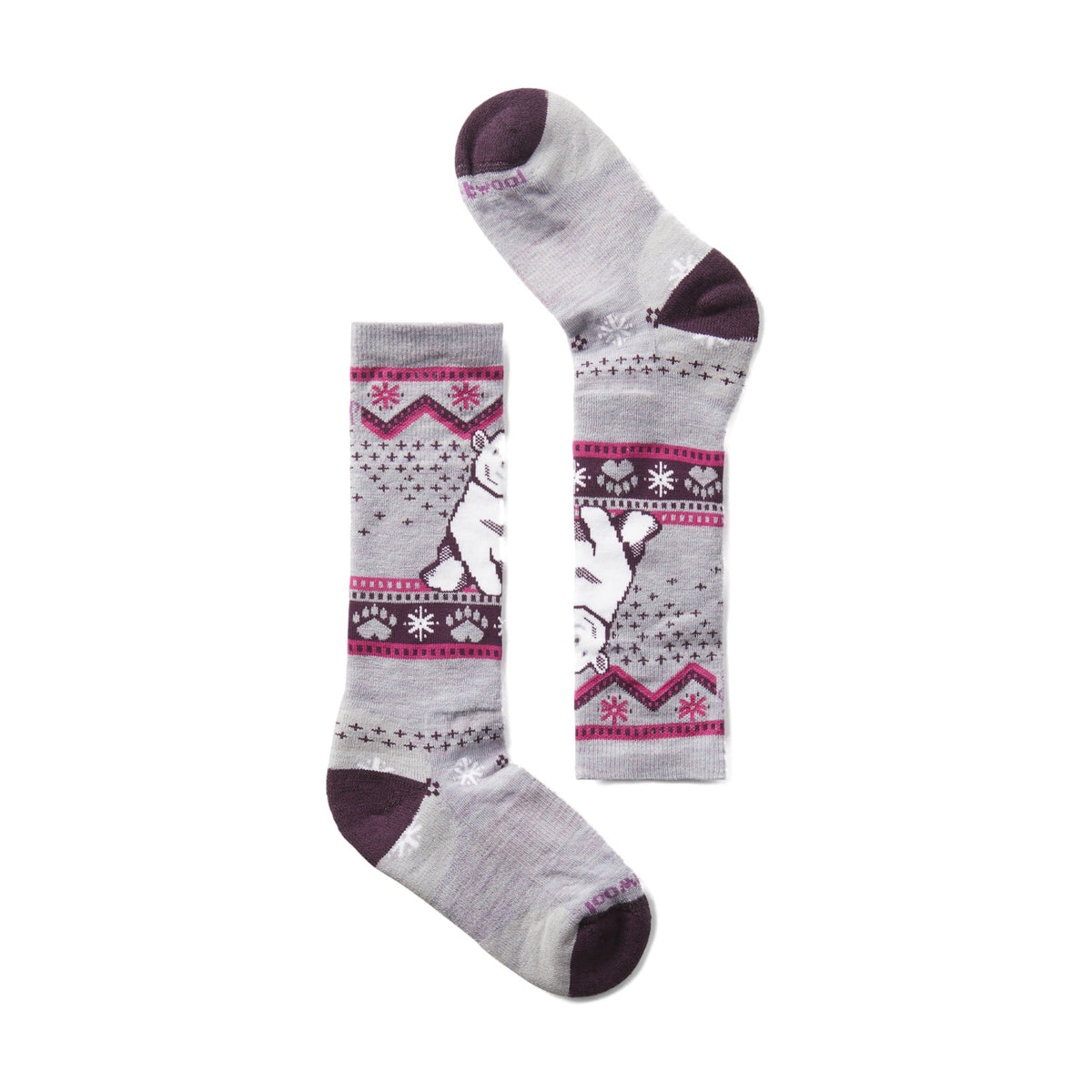 Kids' Wintersport Full Cushion Polar Bear Pattern Over The Calf Socks Smartwool - H76 PURPLE ECLIPSE