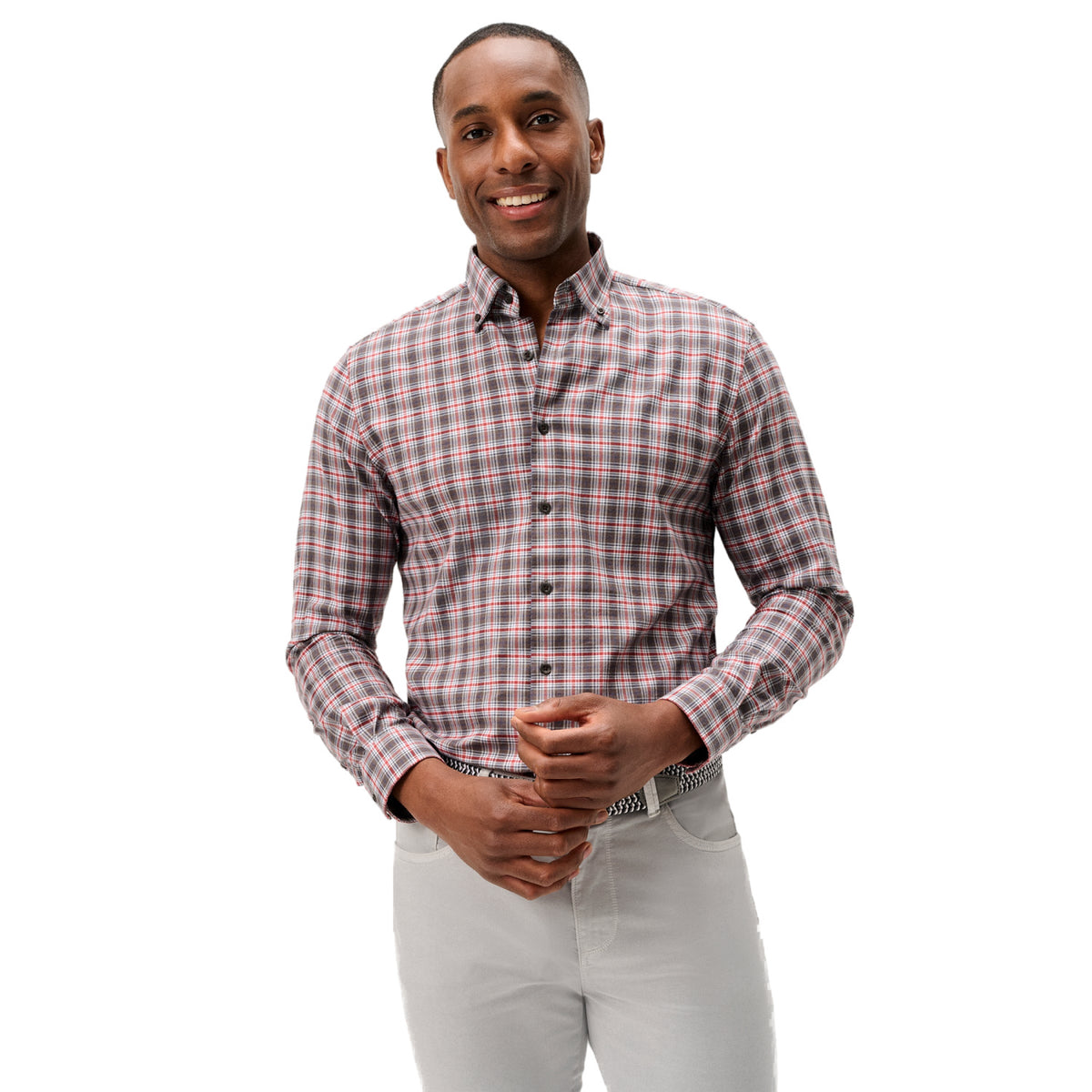 Men's Lane Forest Pane Performance Flannel Johnnie-O - THUNDER
