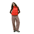 Women's Louise Down Vest in Rouge, on model front
