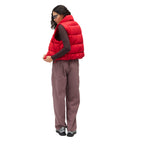 Women's Louise Down Vest in Rouge, on model back