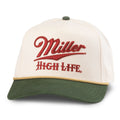 Miller High Life Scottie Hat in Ivory/Dark Green, front