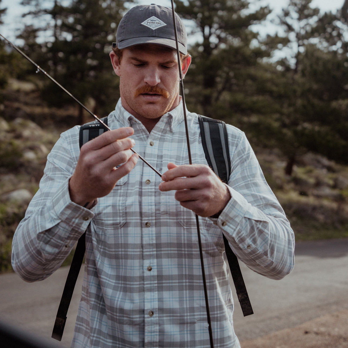 Men’s Original Flannel Long Sleeve Poncho Outdoors