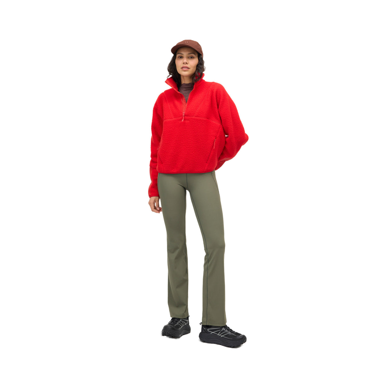 Women's Pieper Fleece in Rouge, on model front