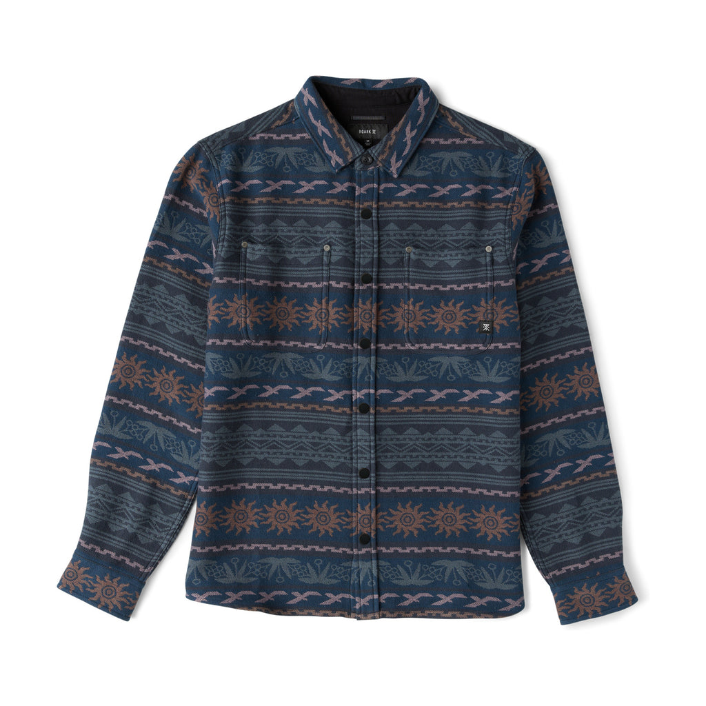 Men's Journey Jacquard Long Sleeve Flannel in Navy, front