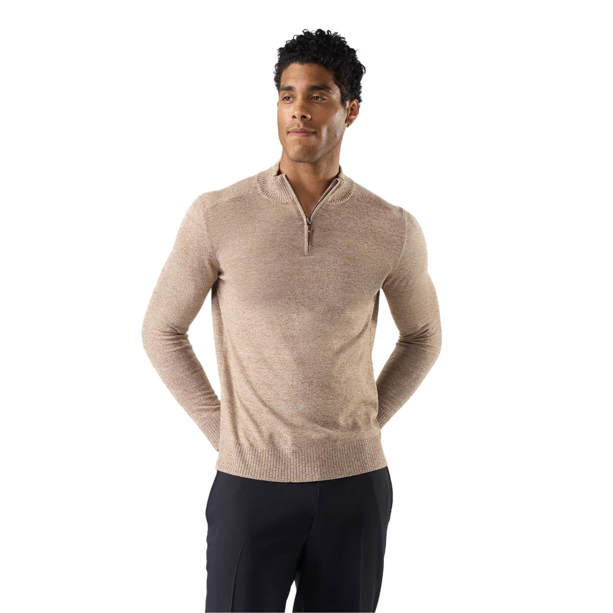 Men’s Sparwood 1/2 Zip Sweater Smartwool - R47 MOCHA HEATHER MARL