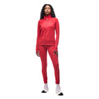 Women's Tenzo Full Zip Top in Tomato, on model full length