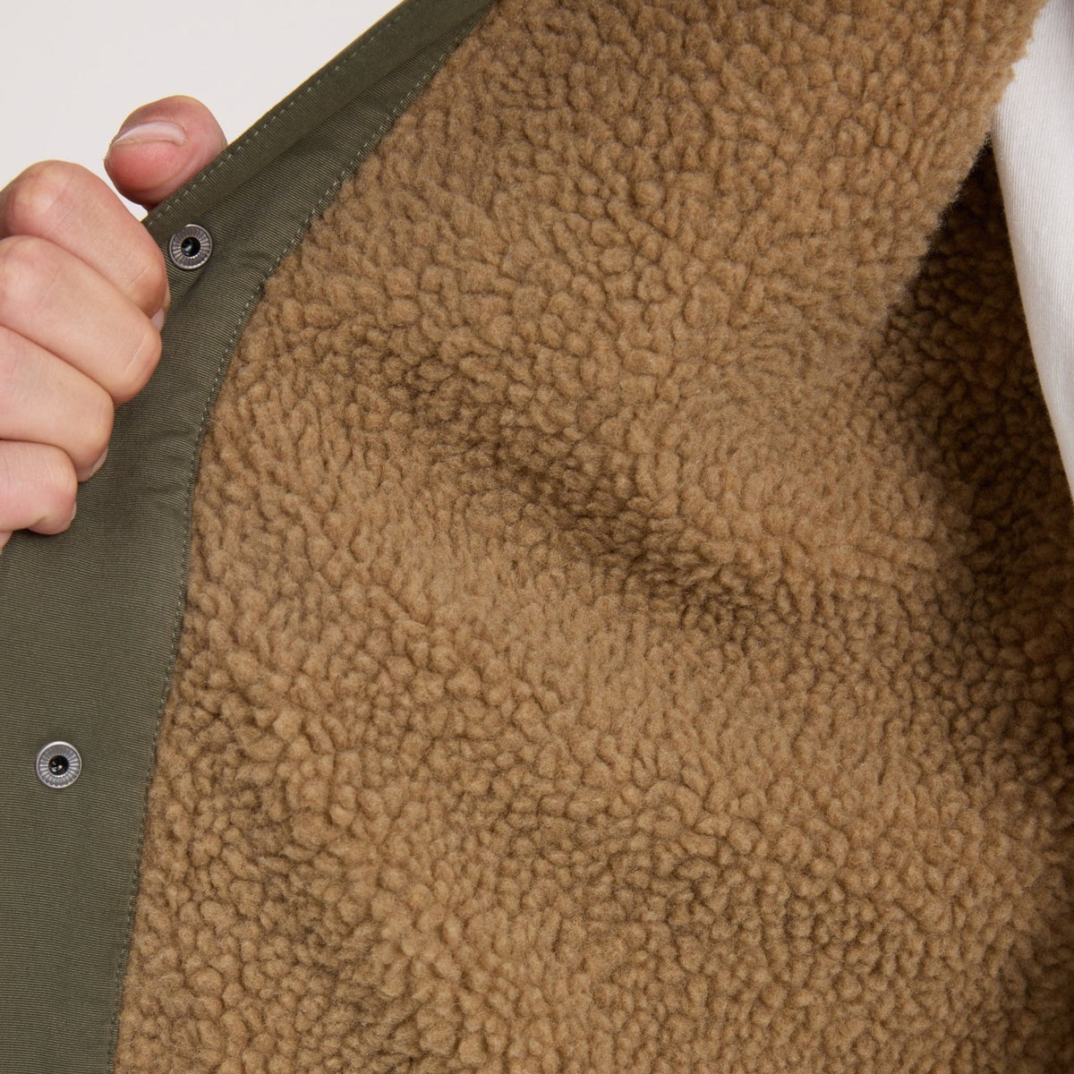 Men's Hebrides 2.0 Sherpa Jacket in Military, sherpa lining detail