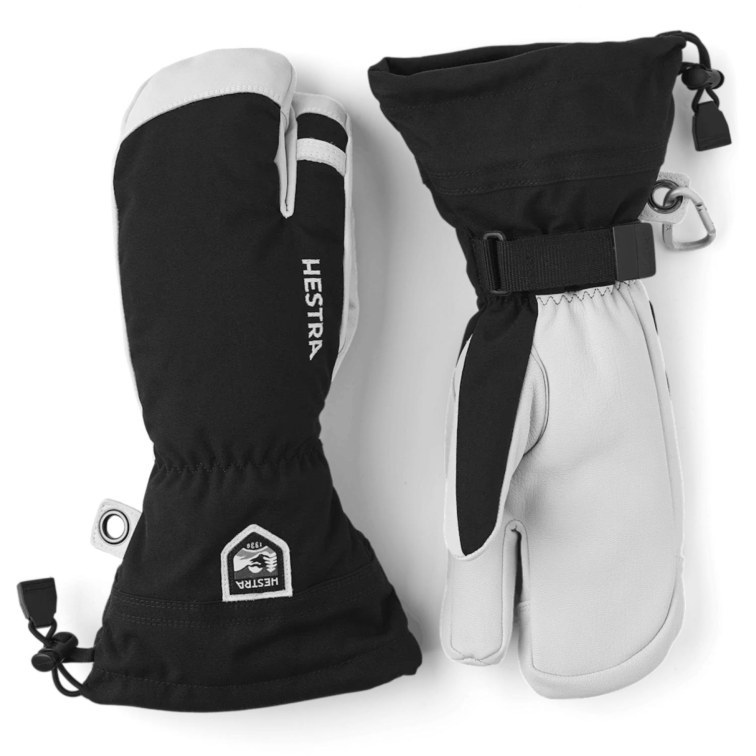 Hestra 10. GIFTS|ACCESSORIES - MENS ACCESSORIES - MENS GLOVES SKI Army Leather Heli Glove - 3 Finger BLACK