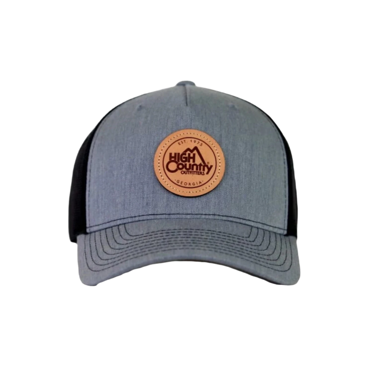 High Country Outfitters 11. HATS - HATS BILLED - HATS BILLED HC Leather Circle Logo Hat Grey|Black