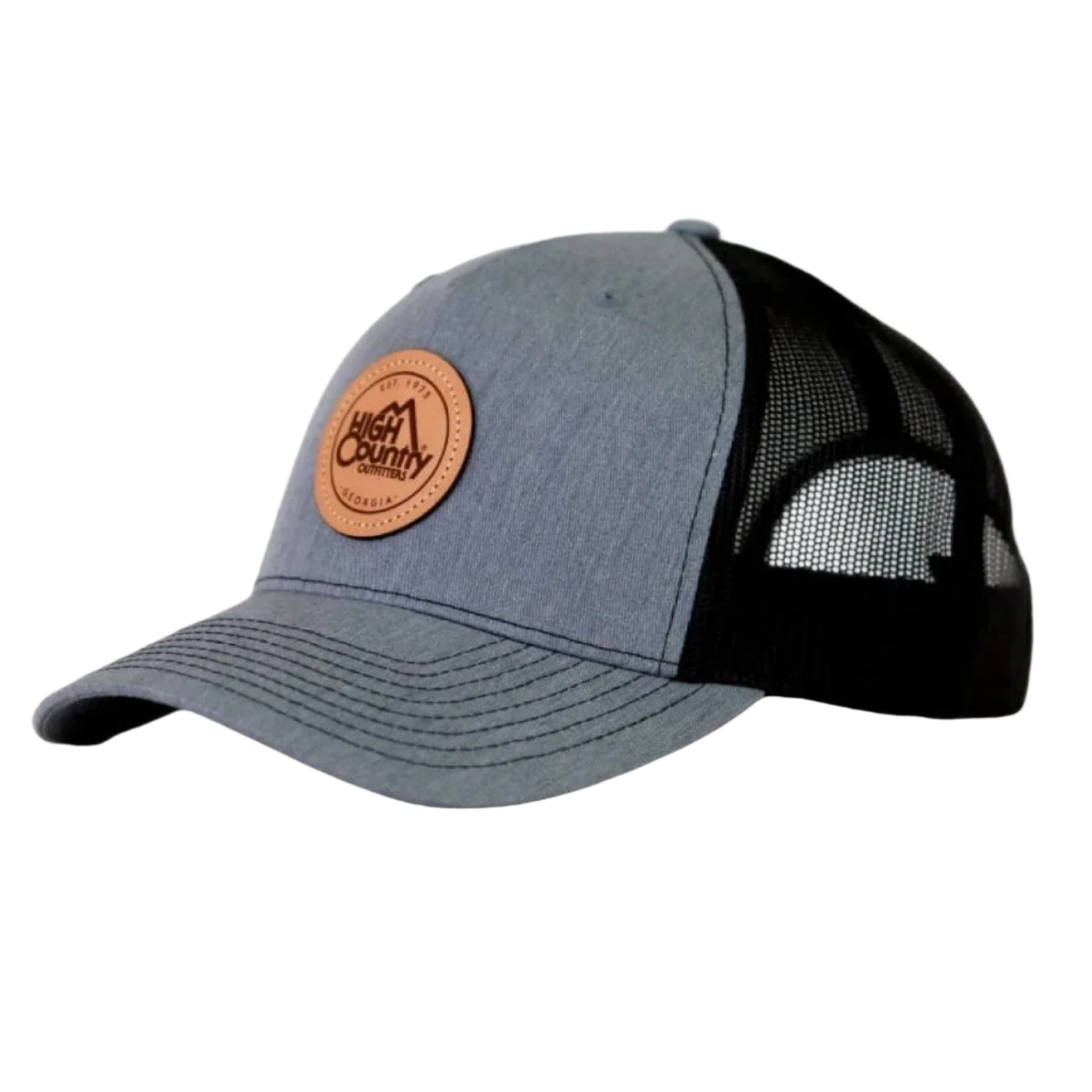 High Country Outfitters 11. HATS - HATS BILLED - HATS BILLED HC Leather Circle Logo Hat Grey|Black