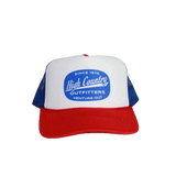 High Country Outfitters 11. HATS - HATS BILLED - HATS BILLED HC Venture Out Trucker RED | WHITE | BLUE