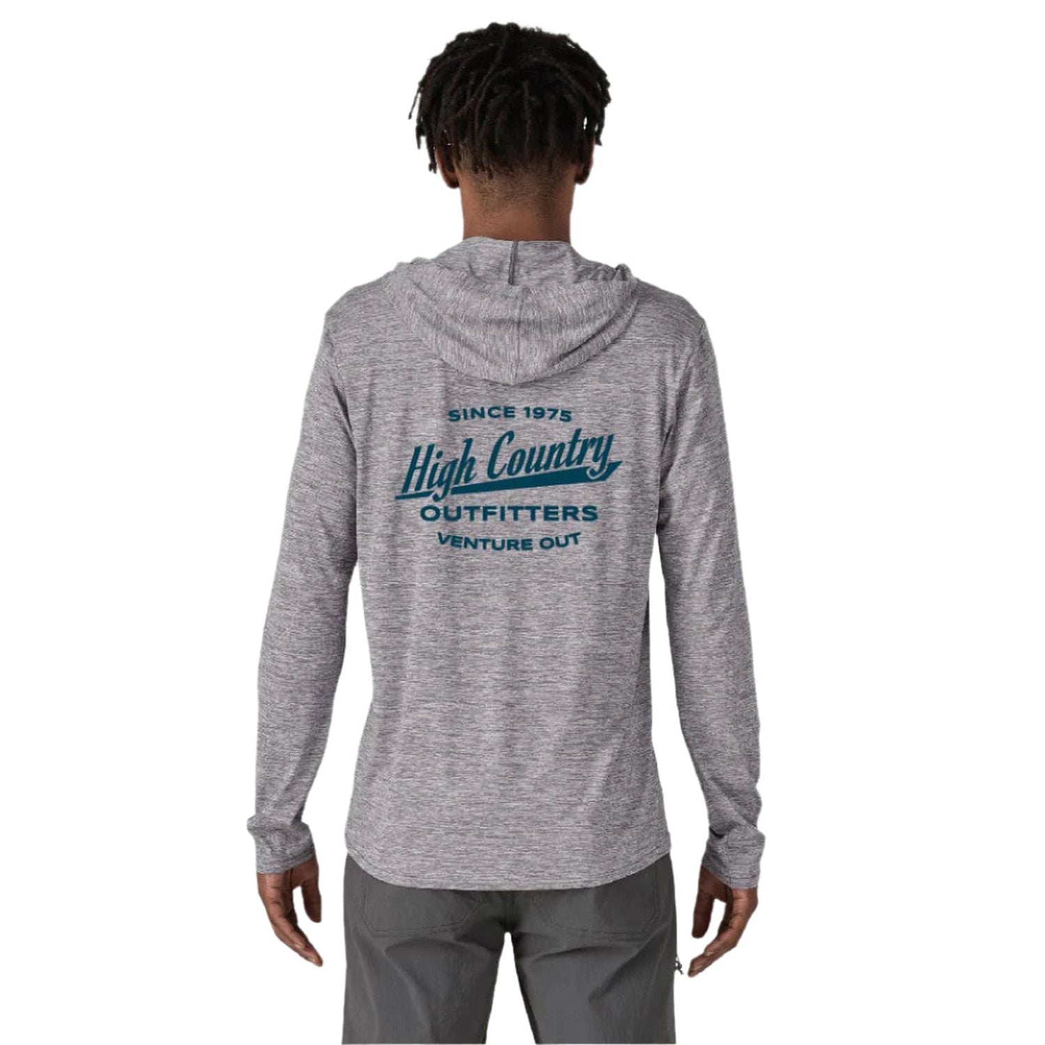 High Country Outfitters 01. MENS APPAREL - MENS LS SHIRTS - MENS LS HOODY Men's HC Capilene Cool Daily Hoody FEA FEATHER GREY