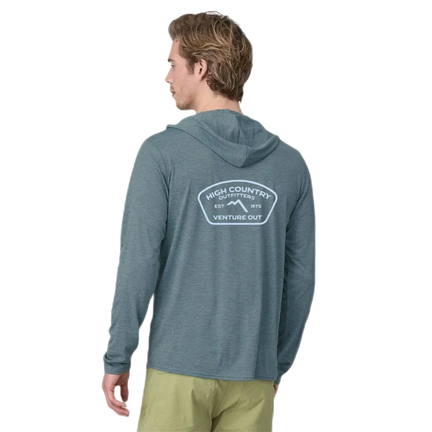 High Country Outfitters 01. MENS APPAREL - MENS LS SHIRTS - MENS LS HOODY Men's HC Capilene Cool Daily Hoody UTBX UTILITY BLUE - LIGHT UTILITY BLUE X-DYE