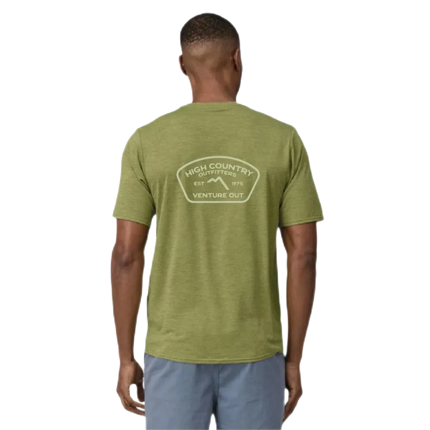 High Country Outfitters 01. MENS APPAREL - MENS SS SHIRTS - MENS SS ACTIVE Men's HC Capilene Cool Daily Shirt BKGX BKHRN GRN - LT BKHRN GRN X-DYE