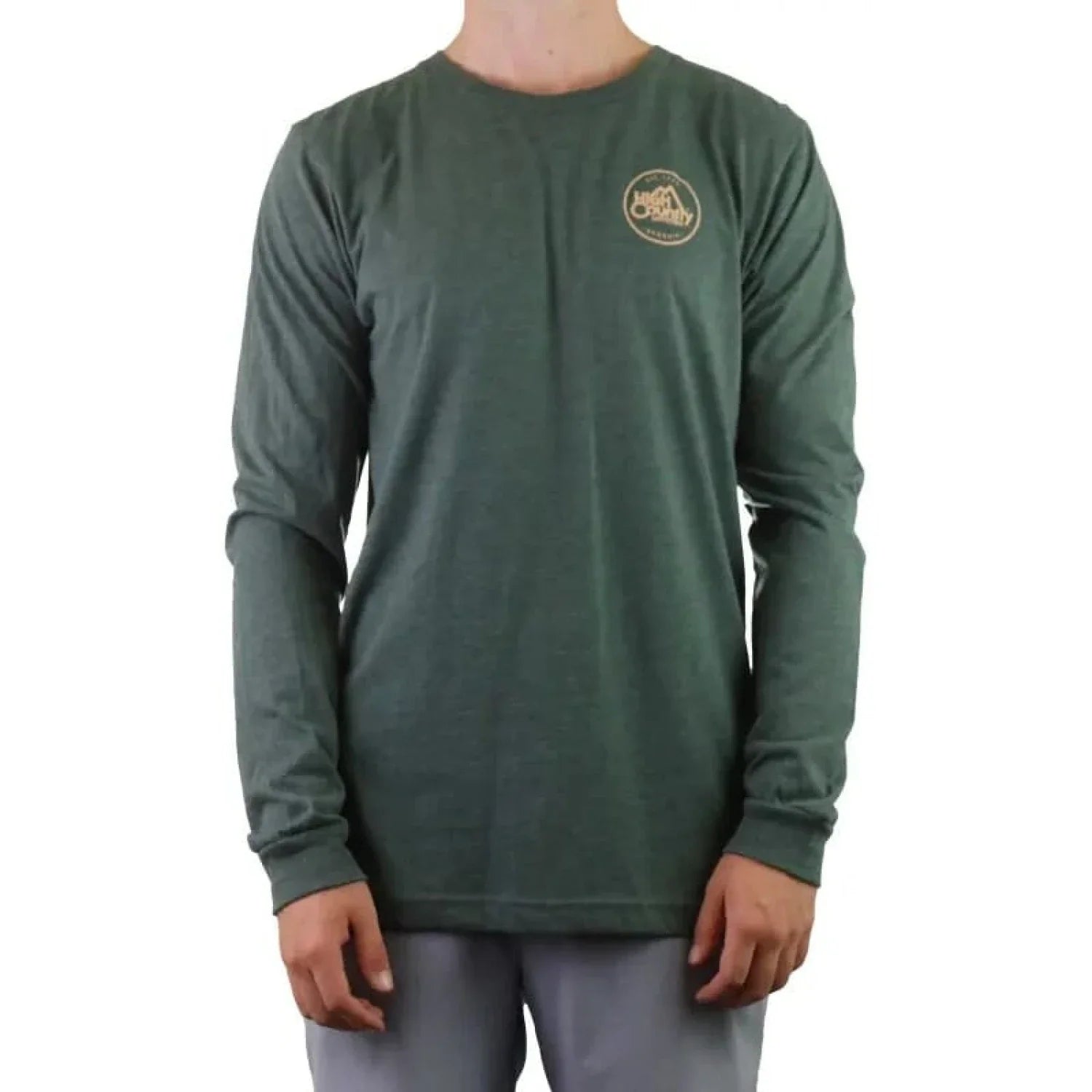 High Country Outfitters 01. MENS APPAREL - MENS T-SHIRTS - MENS T-SHIRT LS Men's HC GA Topo Tri Long Sleeve HTR FOREST