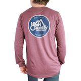 High Country Outfitters 01. MENS APPAREL - MENS T-SHIRTS - MENS T-SHIRT LS Men's HC GA Topo Tri Long Sleeve MAROON TRI