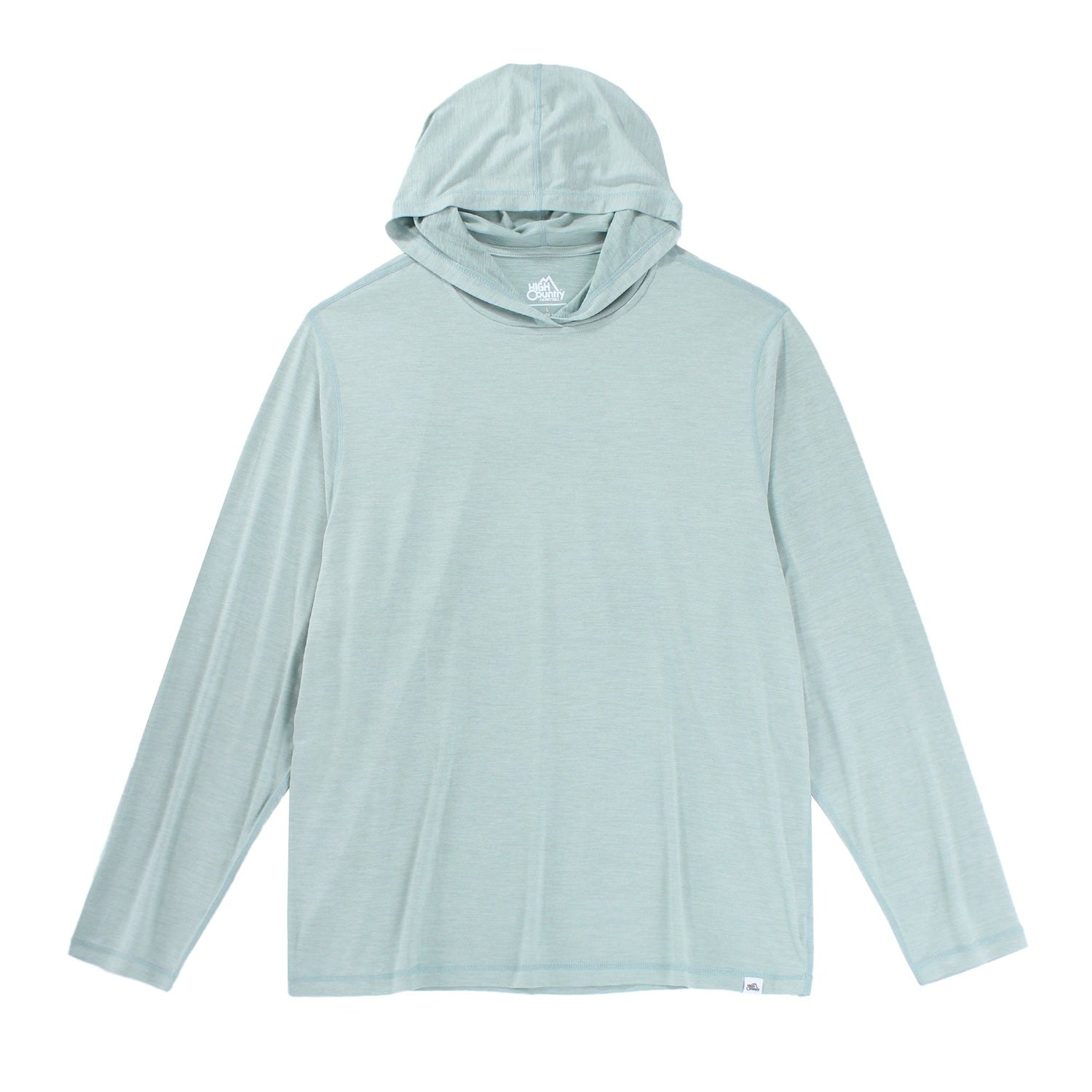 High Country Outfitters 01. MENS APPAREL - MENS LS SHIRTS - MENS LS HOODY Men's HC Performance Tech Lightweight Sun Hoodie FROSTY GREEN