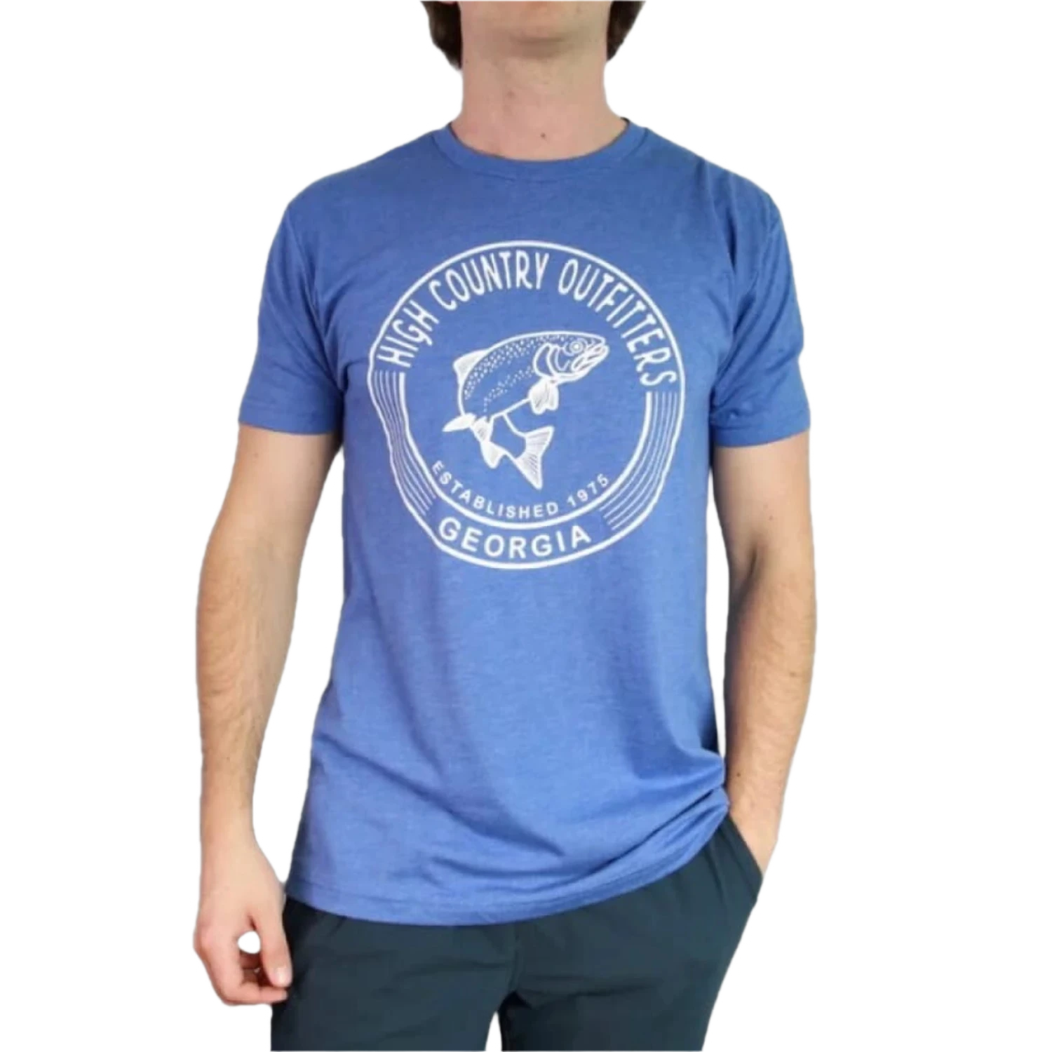 High Country Outfitters 01. MENS APPAREL - MENS T-SHIRTS - MENS T-SHIRT SS Men's HC Trout Tee VINTAGE ROYAL