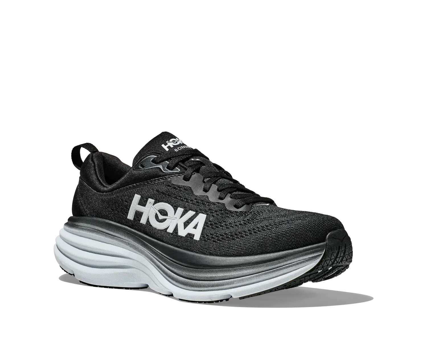 Hoka One One 04. MENS FOOTWEAR - MENS SHOES - MENS SHOES RUNNING Men's Bondi 8 BWHT BLACK | WHITE