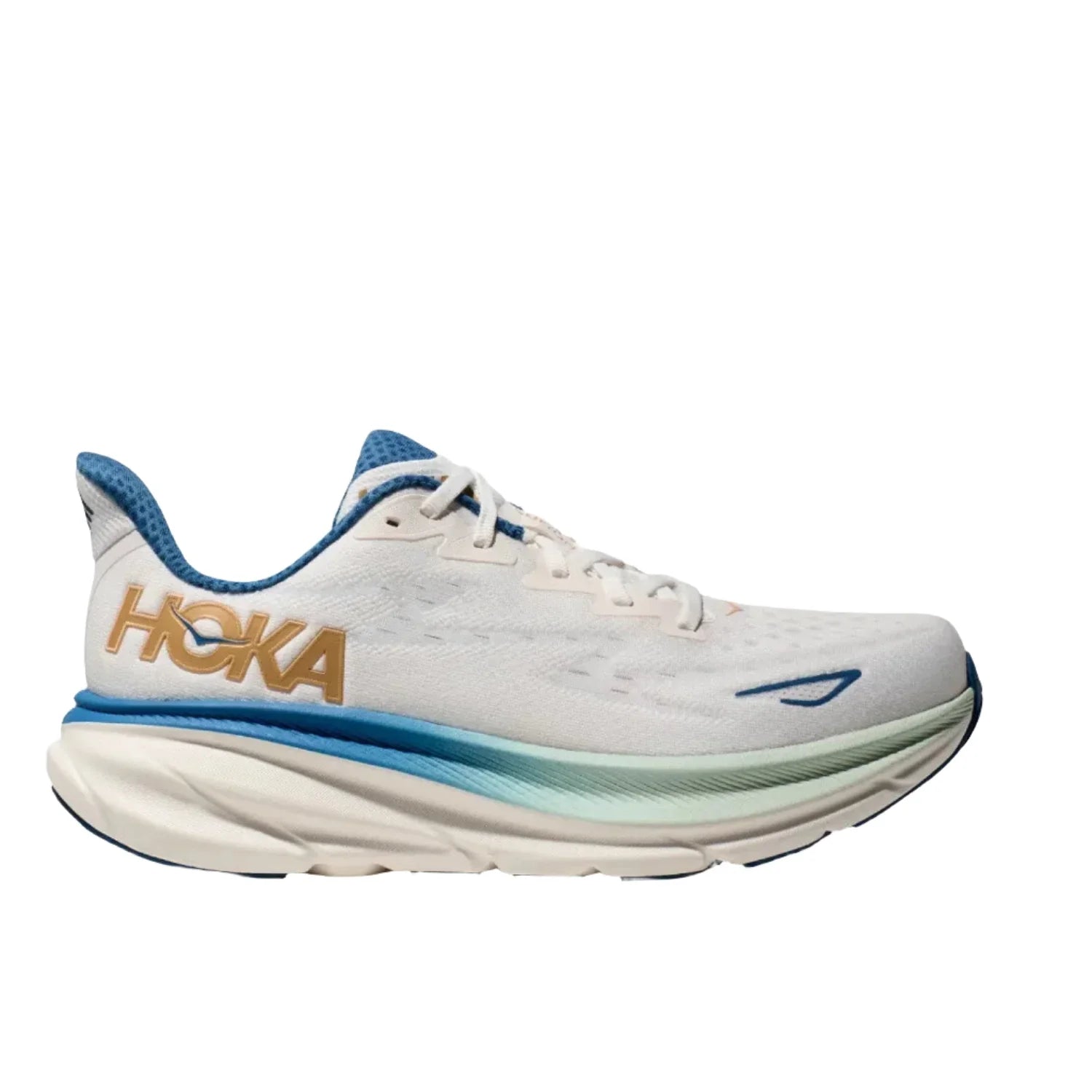 Hoka One One 04. MENS FOOTWEAR - MENS SHOES - MENS SHOES RUNNING Men's Clifton 9 FTG FROST | GOLD