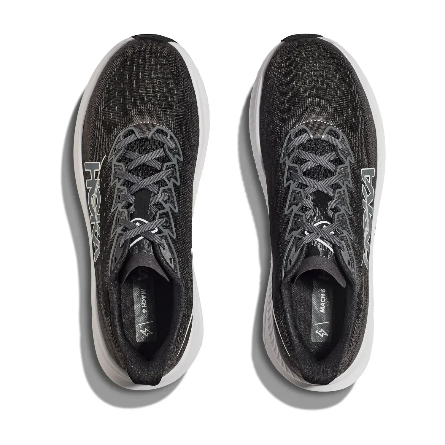 Hoka One One 04. MENS FOOTWEAR - MENS SHOES - MENS SHOES RUNNING Men's Mach 6 BWHT BLACK | WHITE