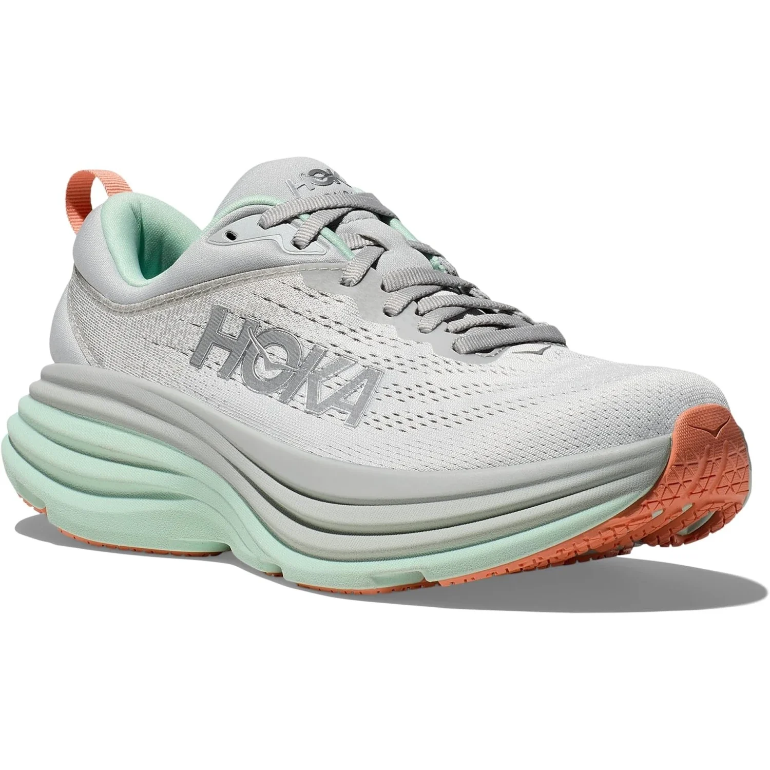 Hoka One One 05. WOMENS FOOTWEAR - WOMENS SHOES - WOMENS SHOES RUNNING Women's Bondi 8 SQB STARDUST | AQUA BREEZE