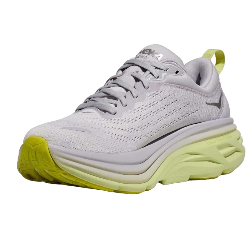 Hoka One One 05. WOMENS FOOTWEAR - WOMENS SHOES - WOMENS SHOES RUNNING Women's Bondi 8 NIMBUS CLOUD | LUMINARY GREEN