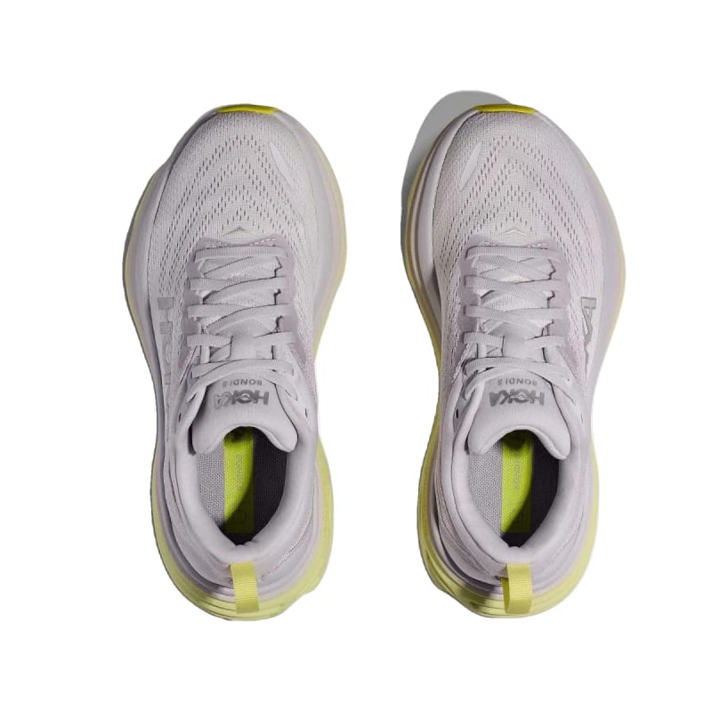 Hoka One One 05. WOMENS FOOTWEAR - WOMENS SHOES - WOMENS SHOES RUNNING Women's Bondi 8 NIMBUS CLOUD | LUMINARY GREEN