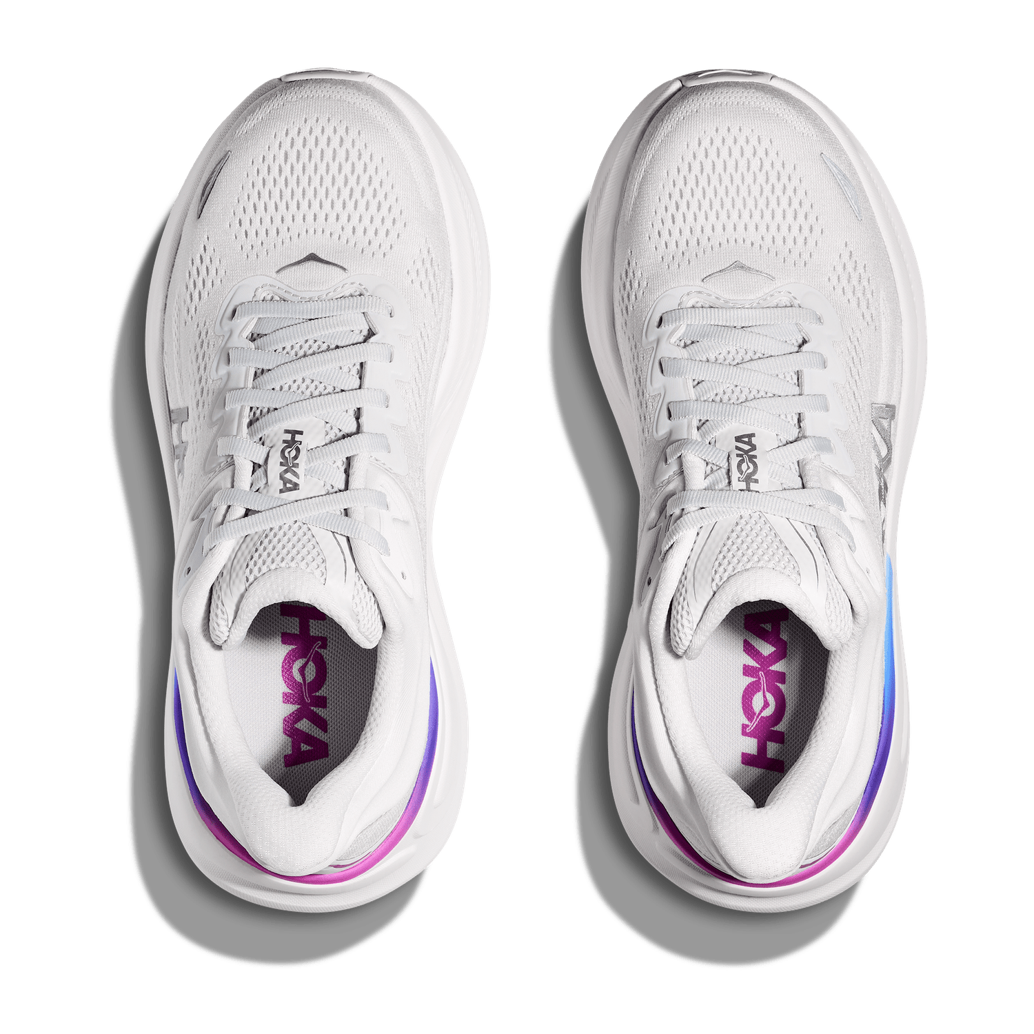 Hoka One One 05. WOMENS FOOTWEAR - WOMENS SHOES - WOMENS SHOES RUNNING Women's Bondi 9 COSMIC GREY | WHITE