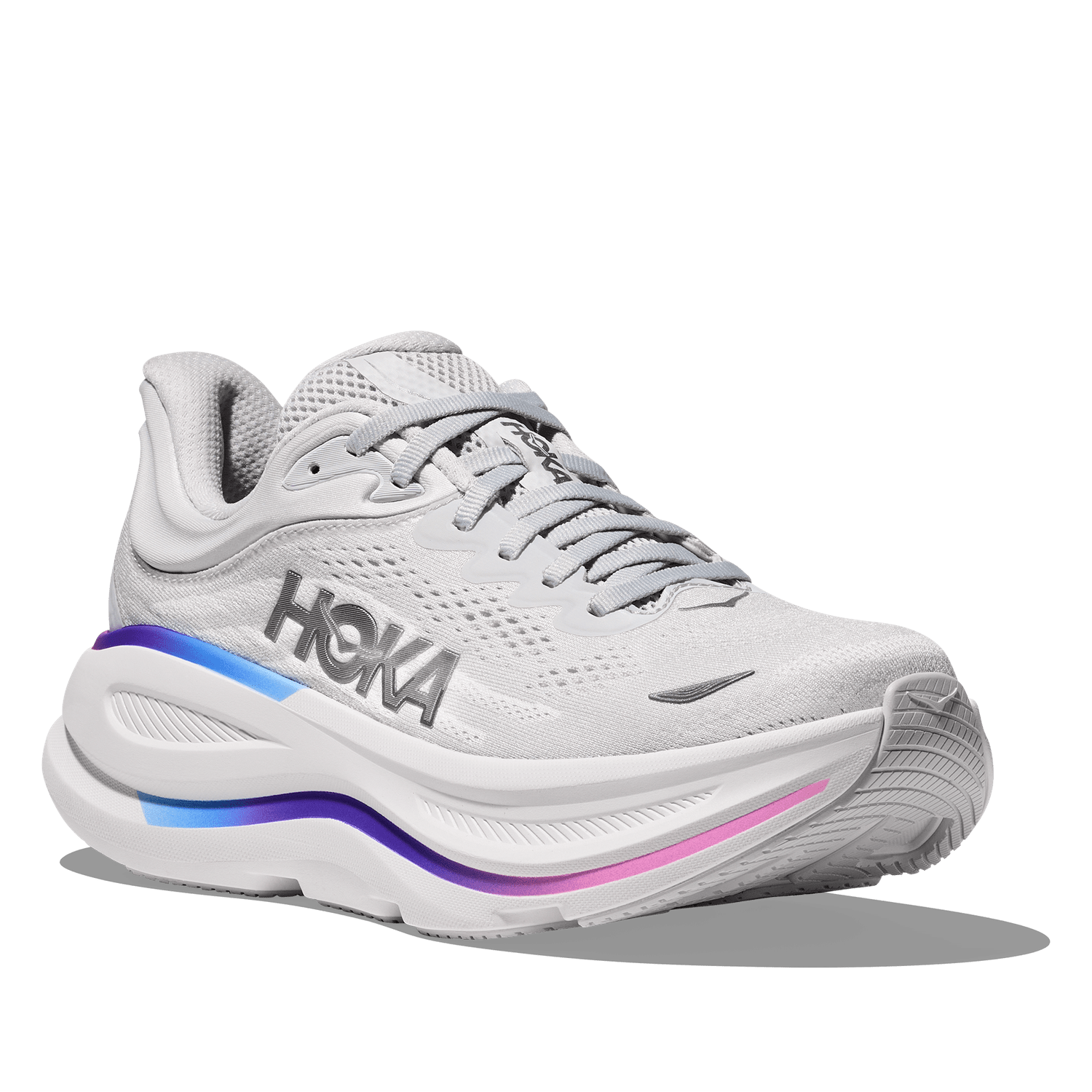 Hoka One One 05. WOMENS FOOTWEAR - WOMENS SHOES - WOMENS SHOES RUNNING Women's Bondi 9 COSMIC GREY | WHITE