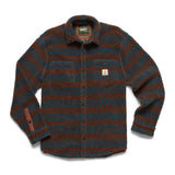 Howler Bros 01. MENS APPAREL - MENS LS SHIRTS - MENS LS BUTTON UP Men's Allegheny Fleece Overshirt HANKO STRIPE | MINK BROWN