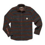 Howler Bros 01. MENS APPAREL - MENS LS SHIRTS - MENS LS BUTTON UP Men's Allegheny Fleece Overshirt HANKO STRIPE | MINK BROWN