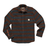 Howler Bros 01. MENS APPAREL - MENS LS SHIRTS - MENS LS BUTTON UP Men's Allegheny Fleece Overshirt HANKO STRIPE | MINK BROWN