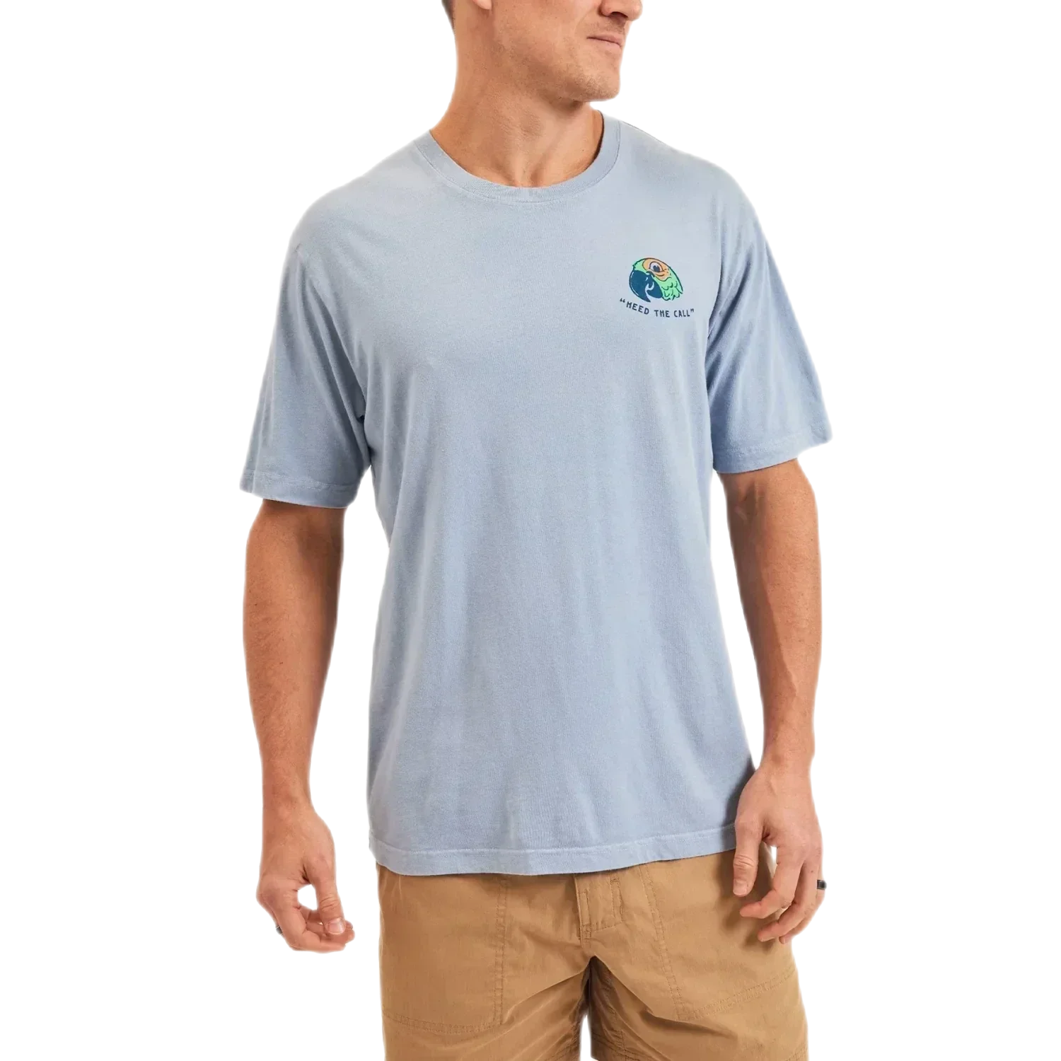 Howler Bros 01. MENS APPAREL - MENS T-SHIRTS - MENS T-SHIRT SS Men's Cotton T-Shirt CHATTY BIRD | DUSTY BLUE