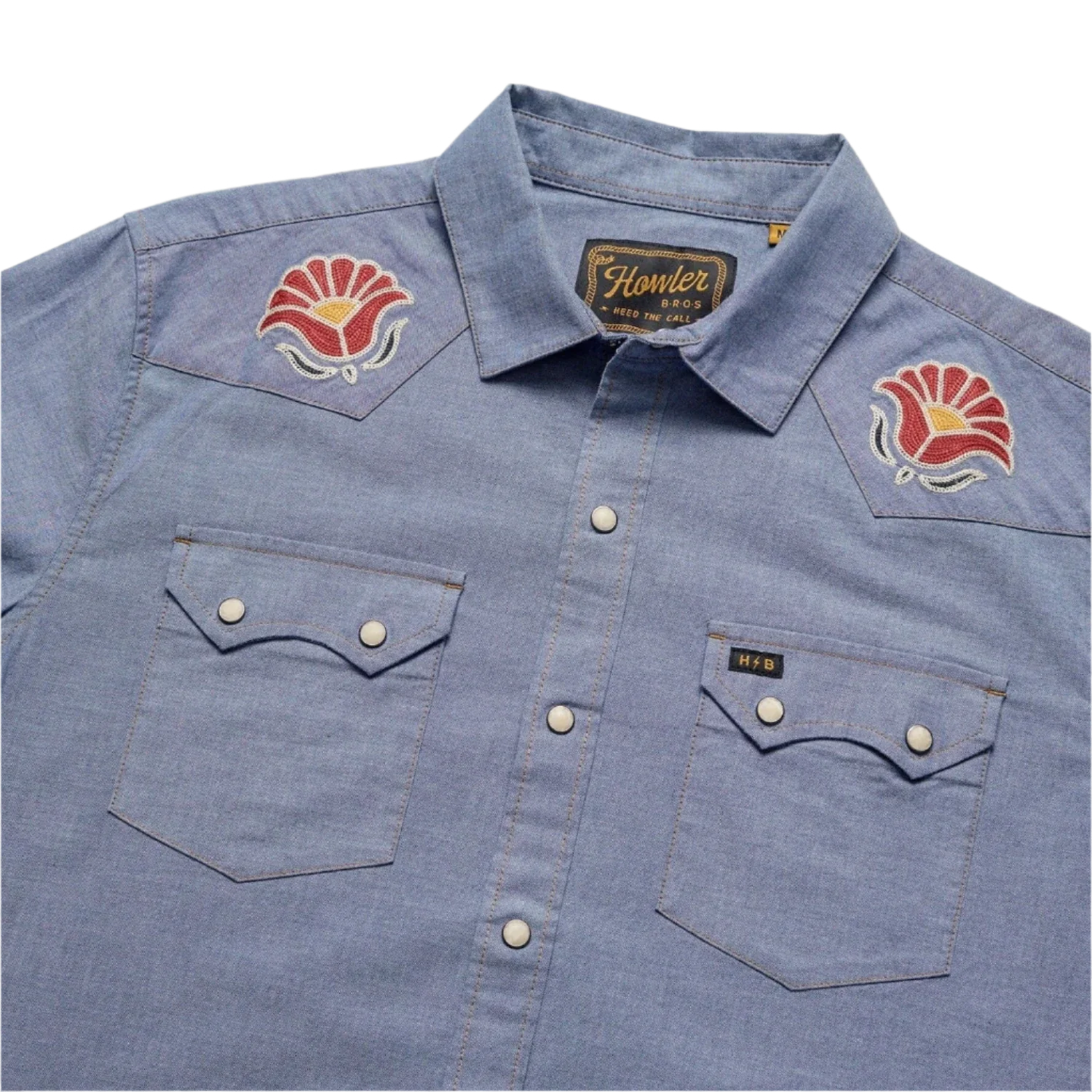 Howler Bros 01. MENS APPAREL - MENS SS SHIRTS - MENS SS BUTTON UP Men's Crosscut Deluxe FRESH BLOOMS